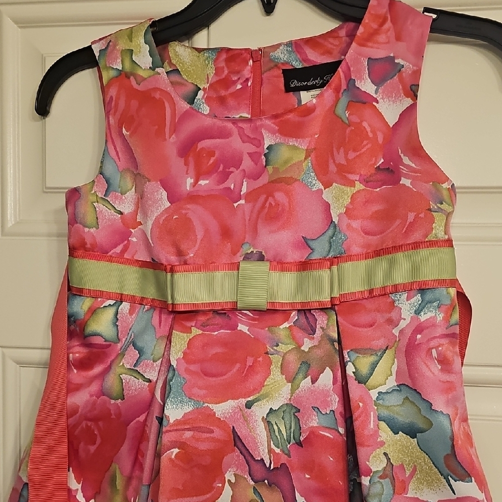 Floral Sleeveless Dress with Bow